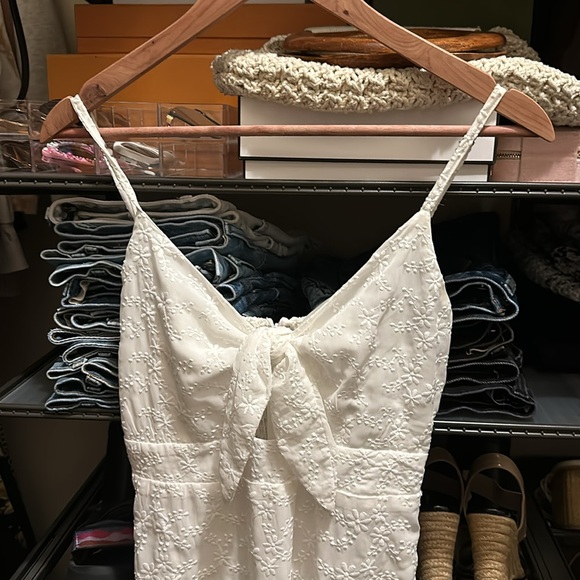 White Embroidered Lulus Dress - Picture 3 of 4